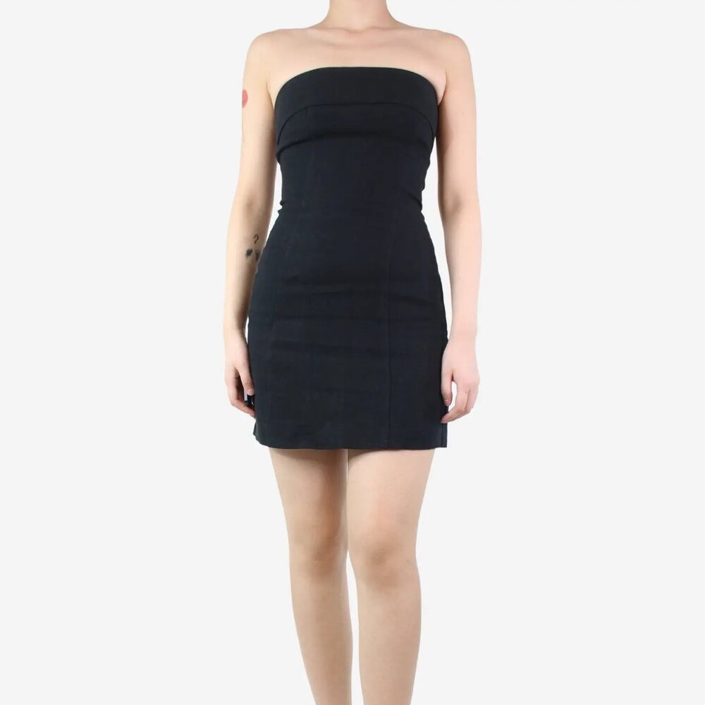 St. Agni Black strapless linen mini dress - size XS